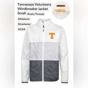 Tennessee Volunteers Windbreaker Jacket Small White Gray Full Zip Lightweight